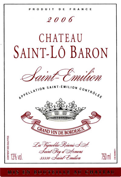 chateau saint lo baron vin